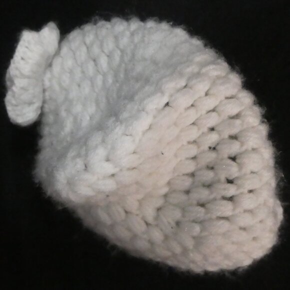 White Knit Baby Girl Hat With Flower | One Size - Picture 7 of 7